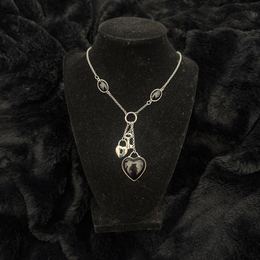 Key Heart Locket Necklace