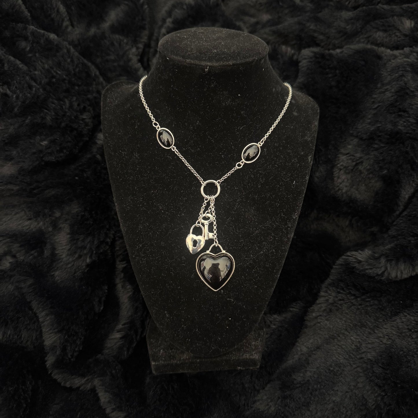Key Heart Locket Necklace