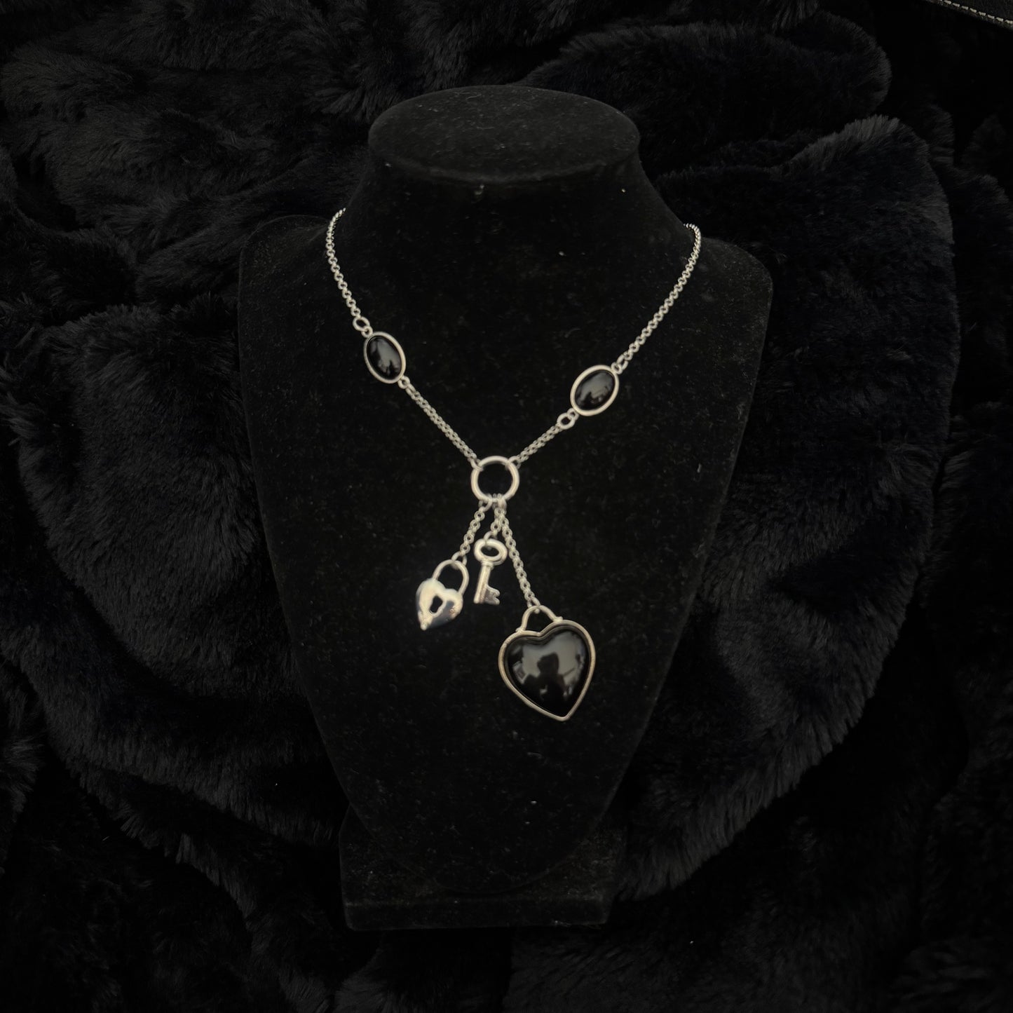 Key Heart Locket Necklace
