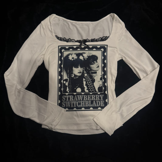Strawberry switchblade white long sleeve