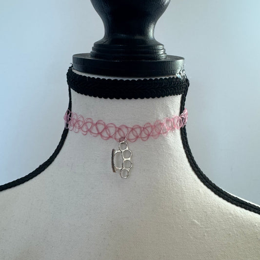 Limited Edition Pink Brass Knuckles Choker