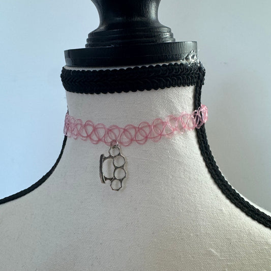 Limited Edition Pink Brass Knuckles Choker